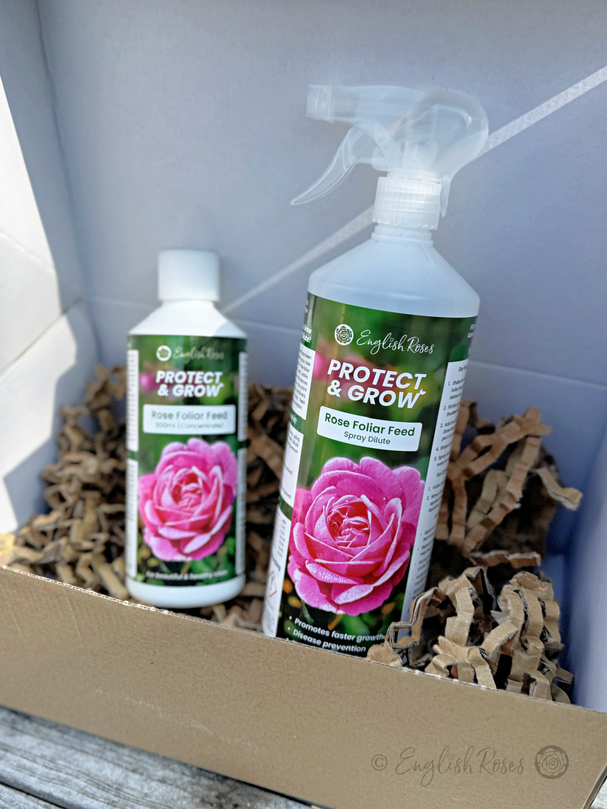 Rose Foliar Feed Spray English Roses Protect & Grow in Packaging