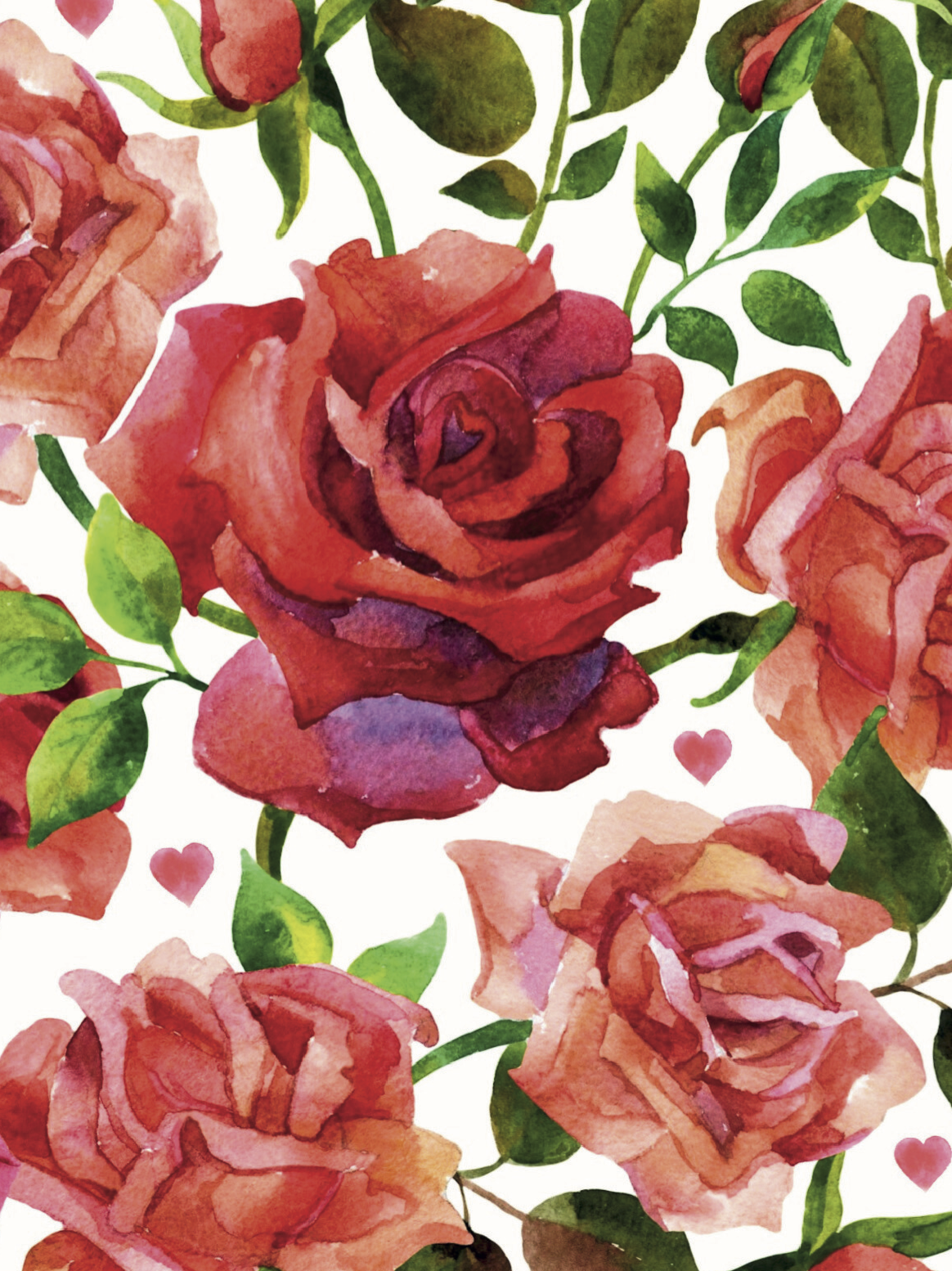 English Roses Valentines and Hearts Greetings Card
