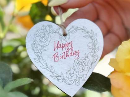 'Happy Birthday' Wooden Tag 6.5cm 'Happy Birthday' Wooden Tag 6.5cm Image