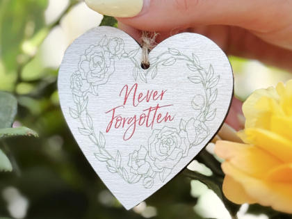 'Never Forgotten' Wooden Tag 6.5cm 'Never Forgotten' Wooden Tag 6.5cm Image