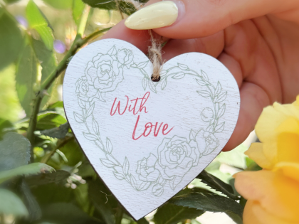 'With Love' Wooden Tag 6.5cm 'With Love' Wooden Tag 6.5cm Image