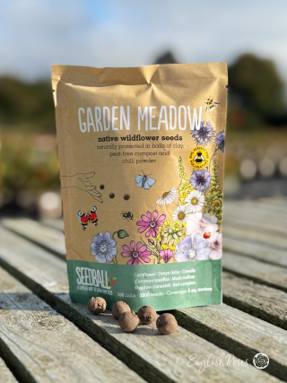 Garden Meadow Mix – Wildflower Seedball Bag 1 - Wildflower Seeds containing 100 seed balls with eco friendly native flowers.
