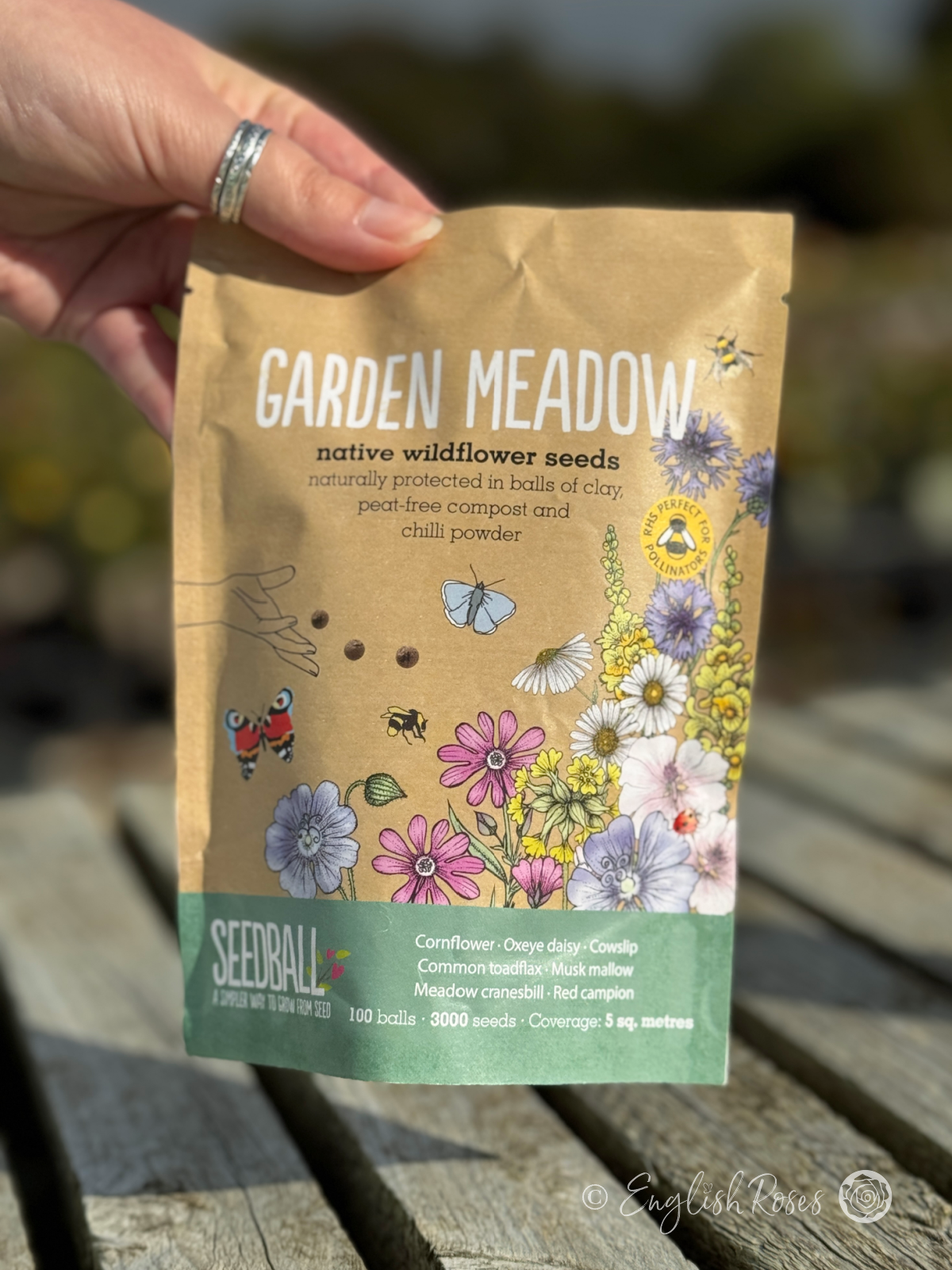 Garden Meadow Mix – Wildflower Seedball Bag 3 - 100 native wildflower eco friendly seed balls