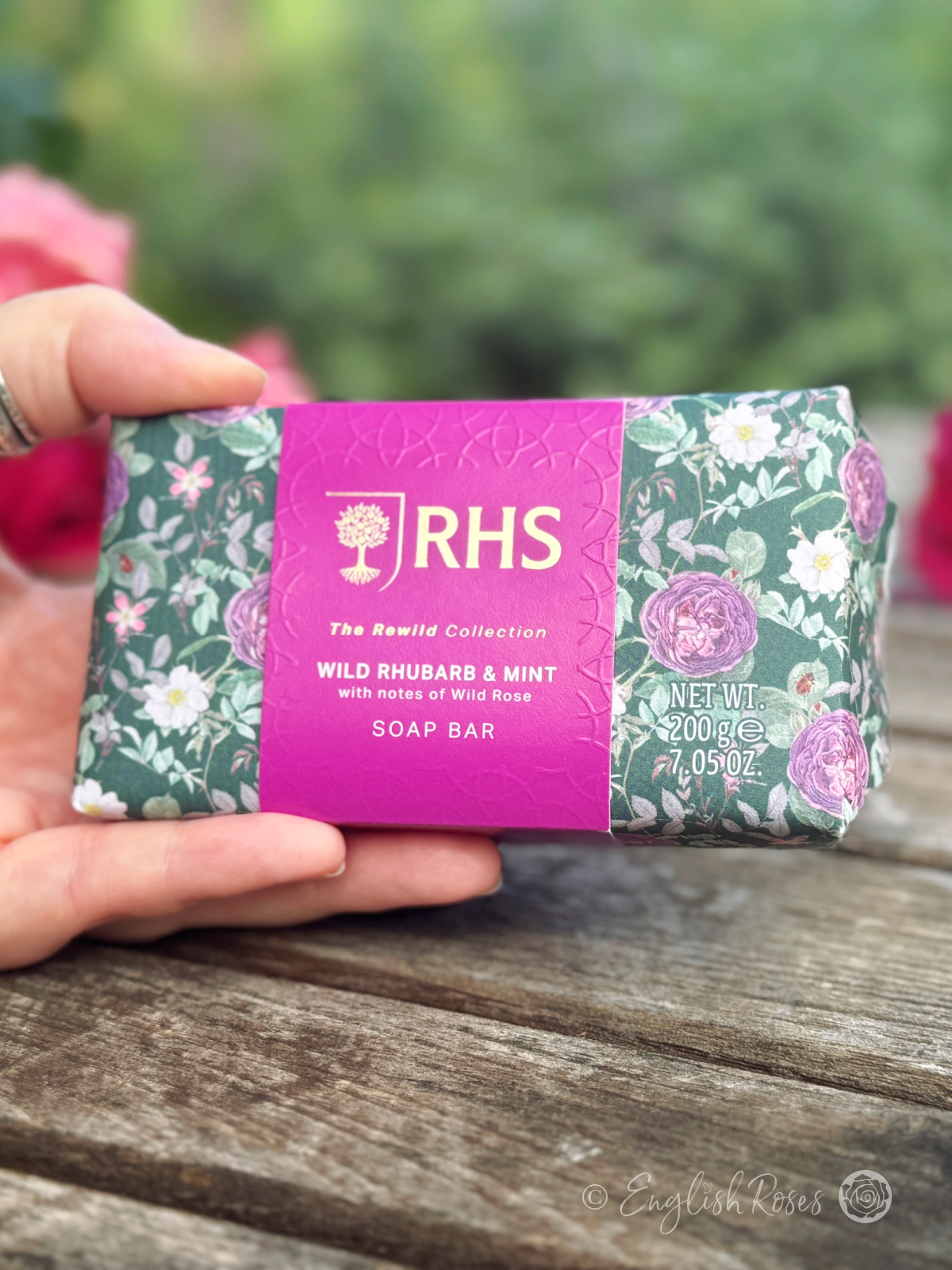 Soap Bar - Wild Rhubarb and Mint RHS The Rewild Collection - Scented bar of soap