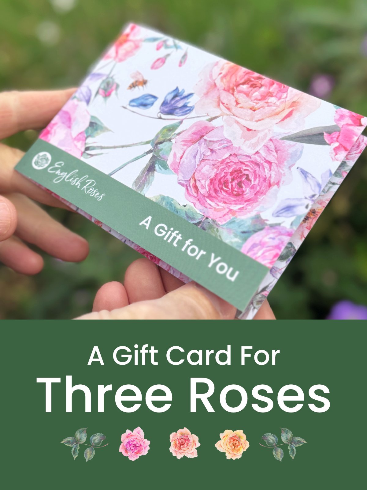 Three Roses Gift Card - English Roses Gift Voucher