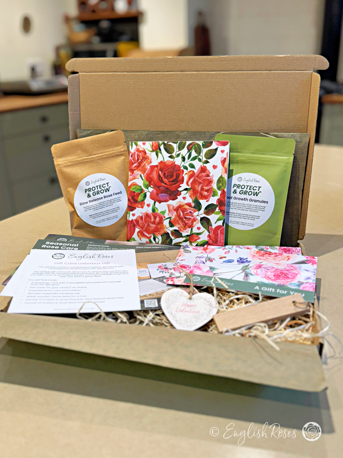 English Roses Valentine's Day Gift Box - One Rose - sustainable gift box to choose and grow your own rose of choice