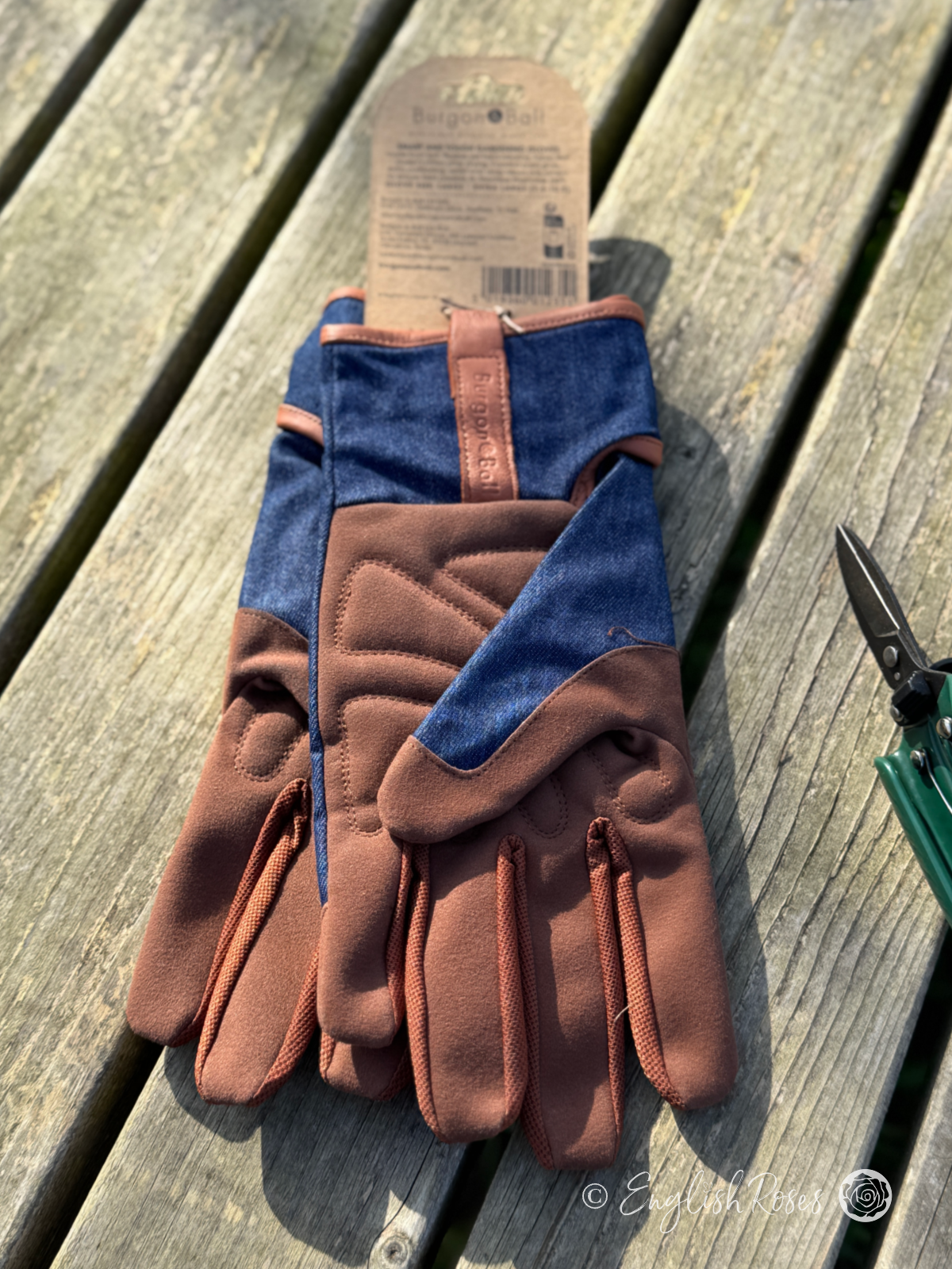 Mens Gardening Gloves - Denim - Large/Extra Large