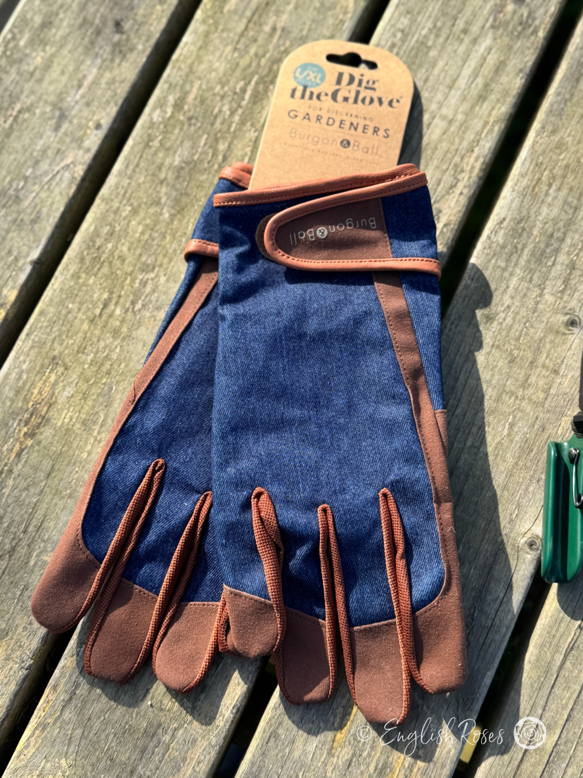 Burgon and Ball Gardening Gloves Dig the Glove Mens Denim Brown 2